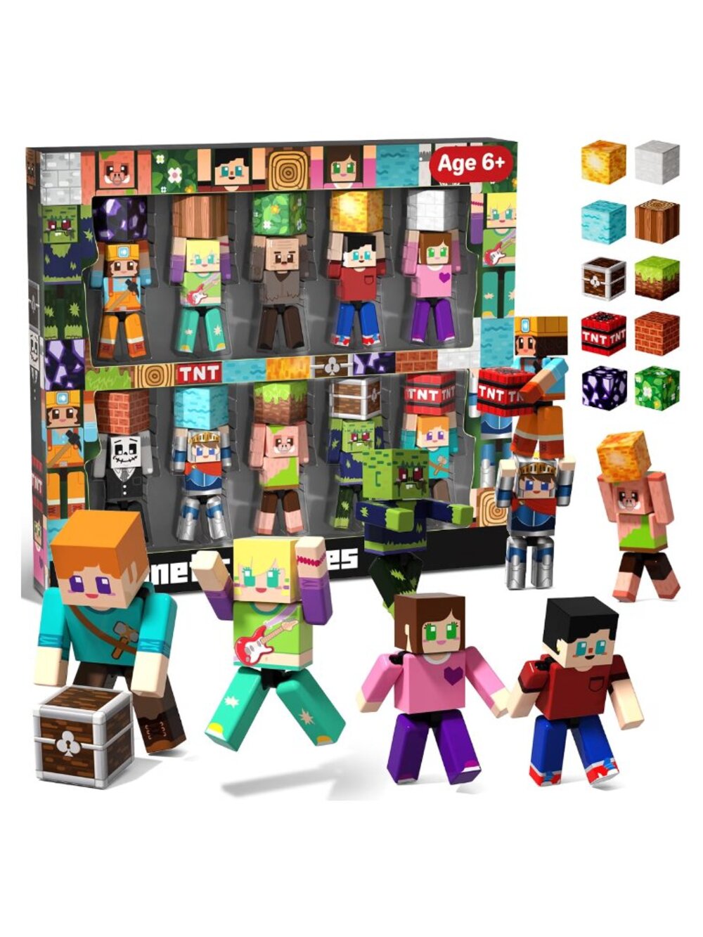 20Pc Magnetic Action Figures Playset STEM Building Blocks Toy